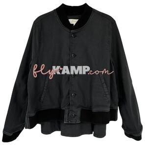 THE GREAT. Black Bomber Jacket